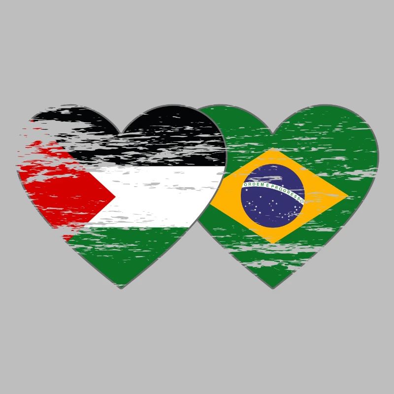 Palestine Brésil drapeau coeur utilisé