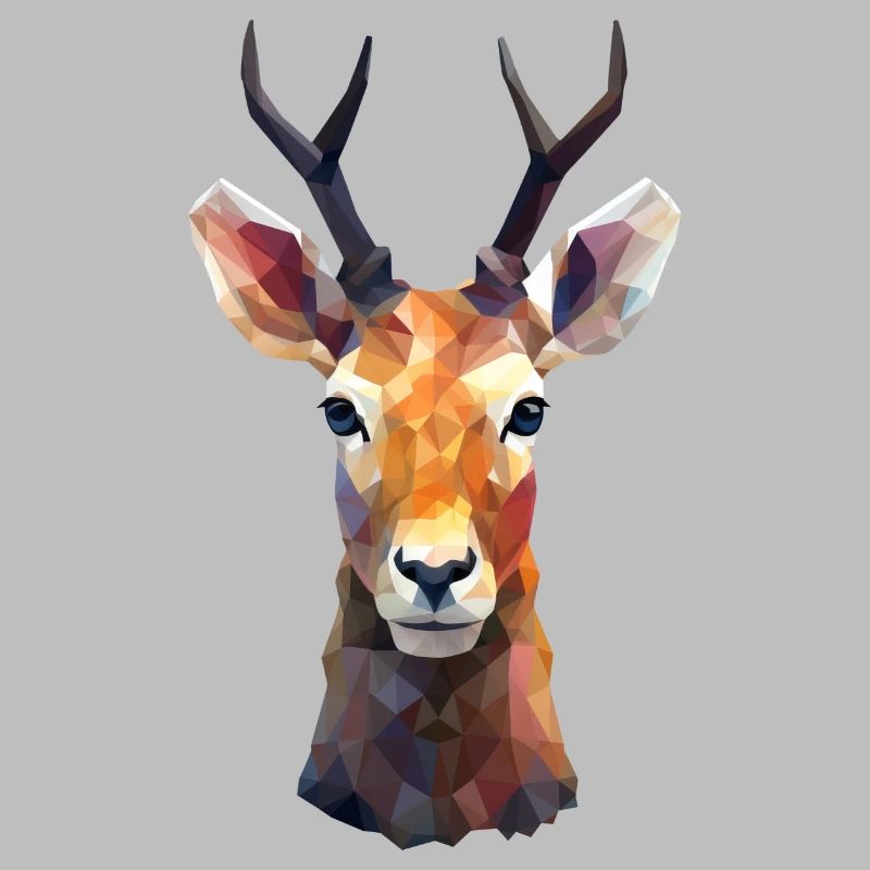 Deer and Roe Deer Polygon Art Design