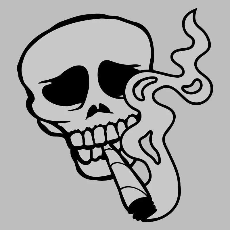 Weed smoking skull skeleton