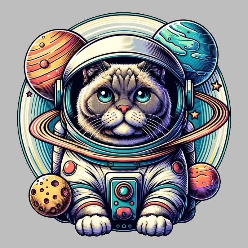 Petit chat mignon comme astronaute astronaute