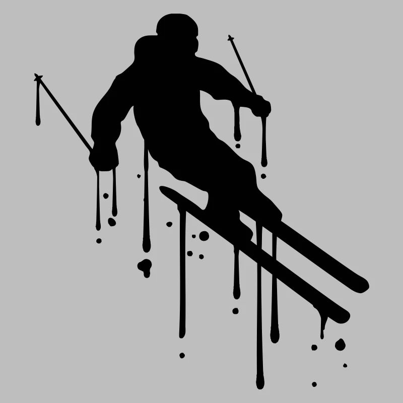 graffiti drops ski ride down mountain winter