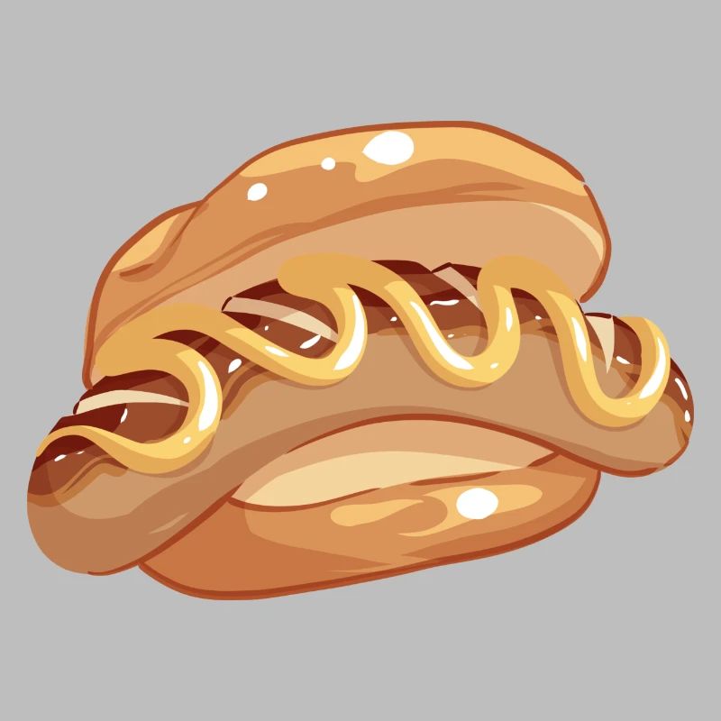 Comic Bratwurst Brötchen Bratwurstbrötchen Senf