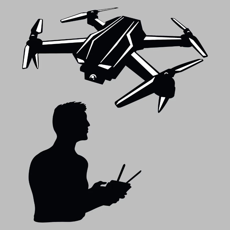 Drone man with remote control