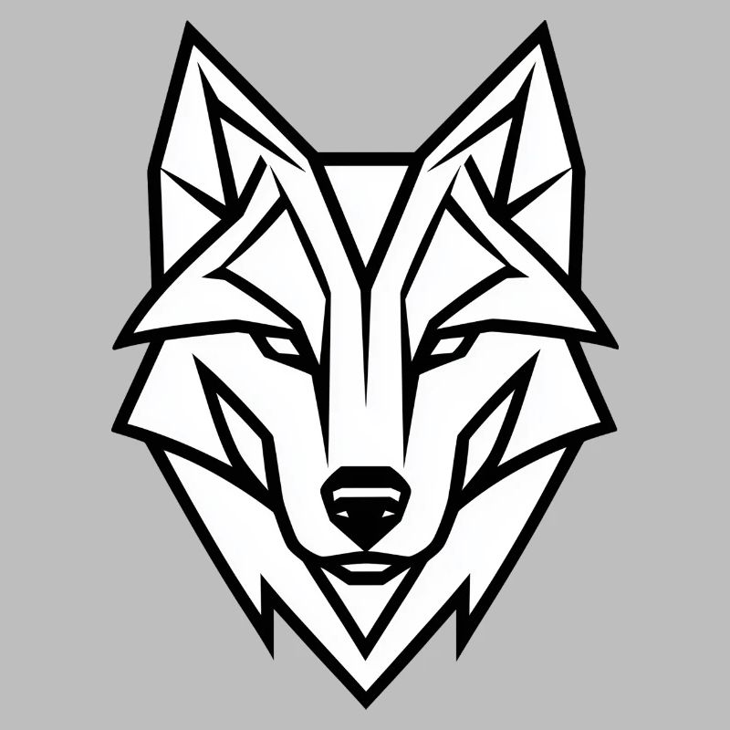 Wild Wolf logo, wolf head, geometric