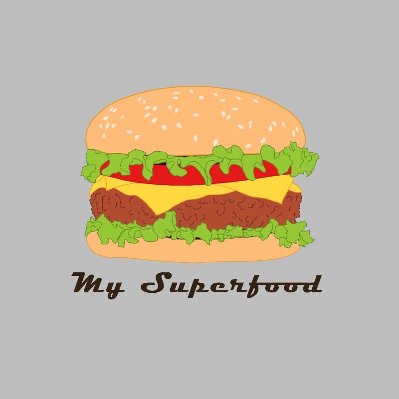 Comic Hamburger mit Spruch
