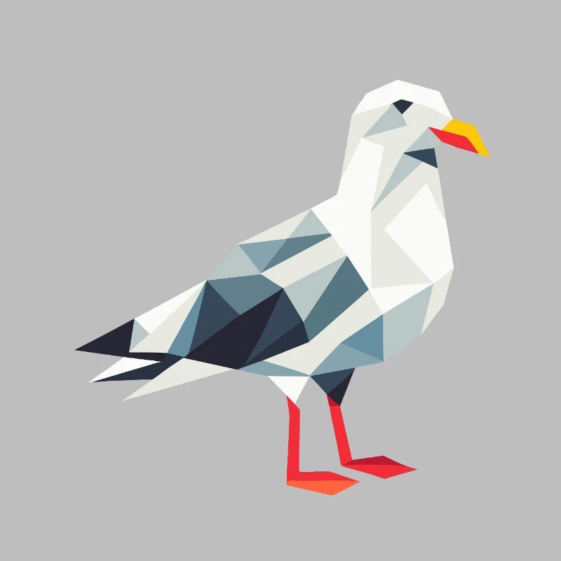 Comic Nordsee Hamburg Polygon Möwe Vogel Küste