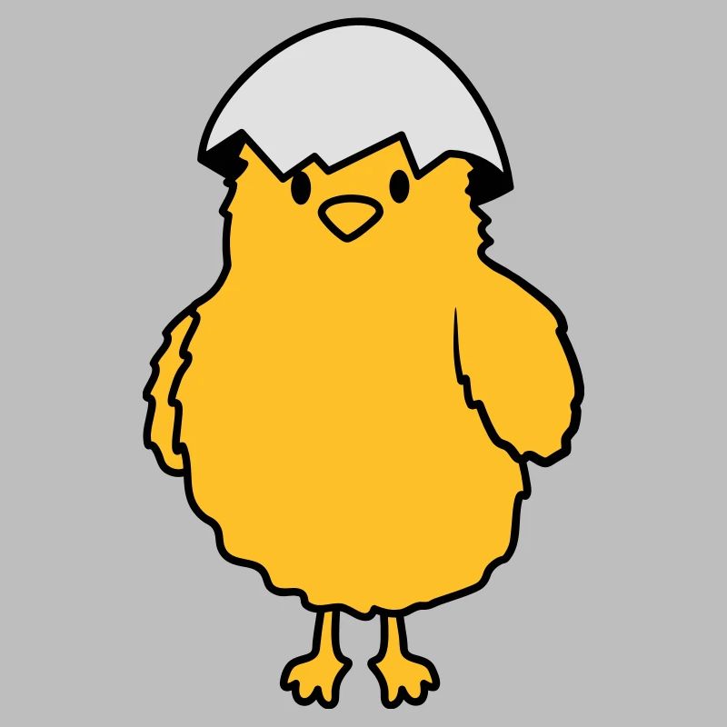 Chicks with eggshell on the head