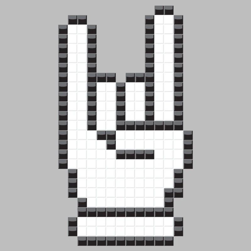 Zeichen der Hörner (Pixelated)