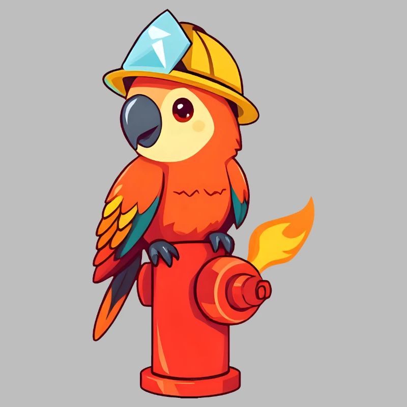 Chirpy Construction Hero with Gemstone Treasure