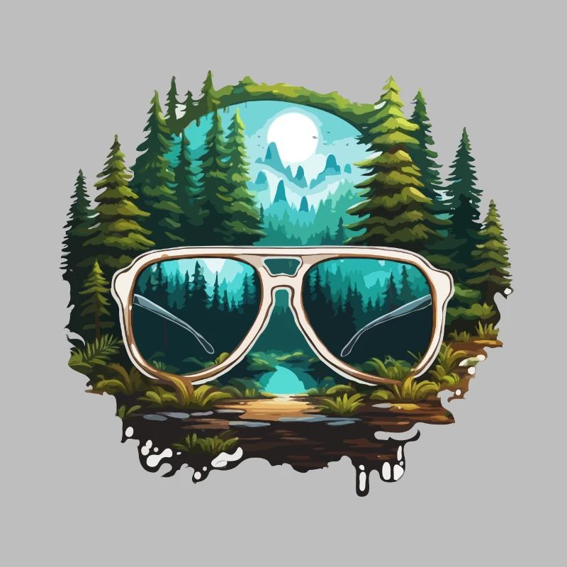 Sunglasses / Reflection / Forest / Reflection