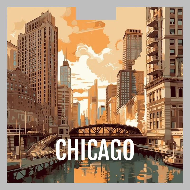 Chicago au coucher du soleil