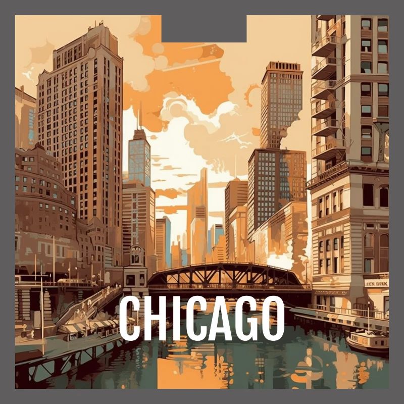 Chicago au coucher du soleil