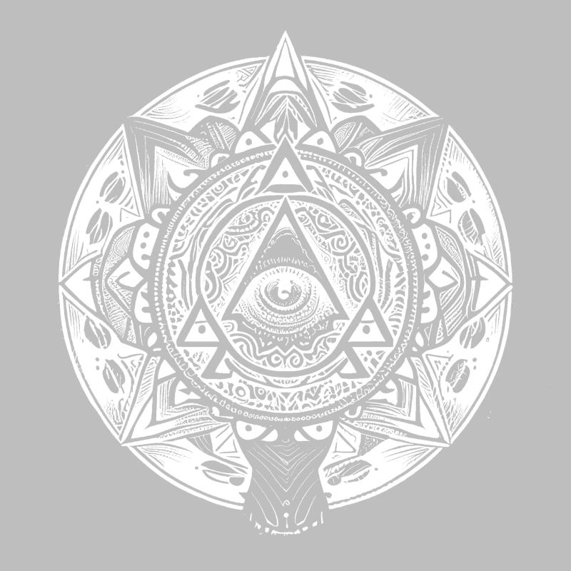 Geometric Mandala Artwork with Pyramids