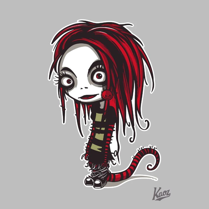 Emo Punk Wurm Mädchen Horror
