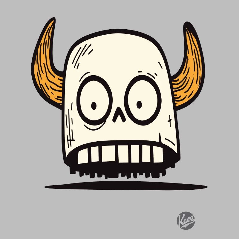 Crâne viking avec cornes