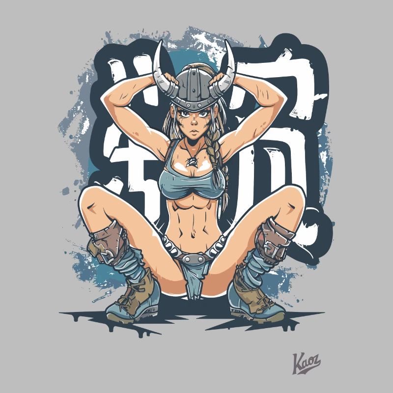 Guerrier viking et graffitis