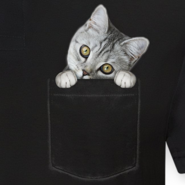 Vorschau: cat pocket - Männer Poloshirt