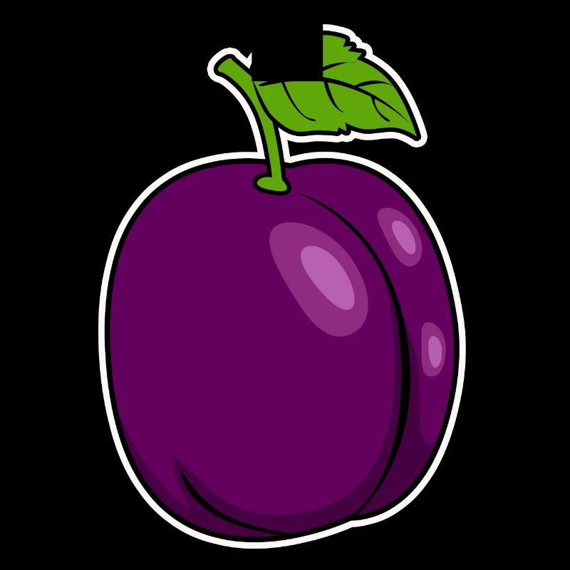 Pflaume violett Frucht Comic lila Geschenkidee