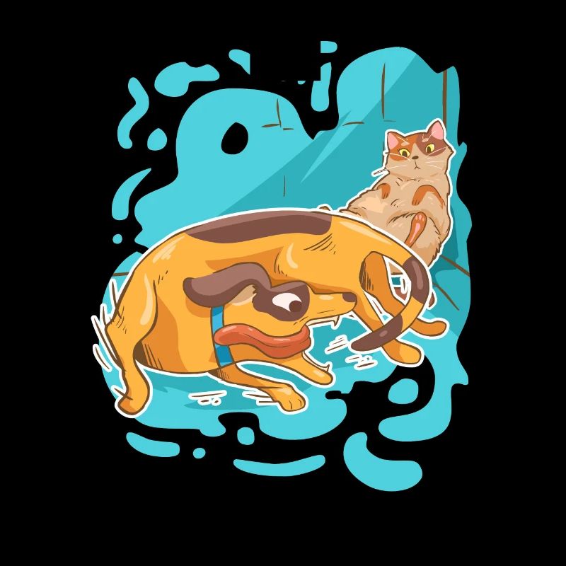 Cadeau de meme de chien drôle de graisse de chat