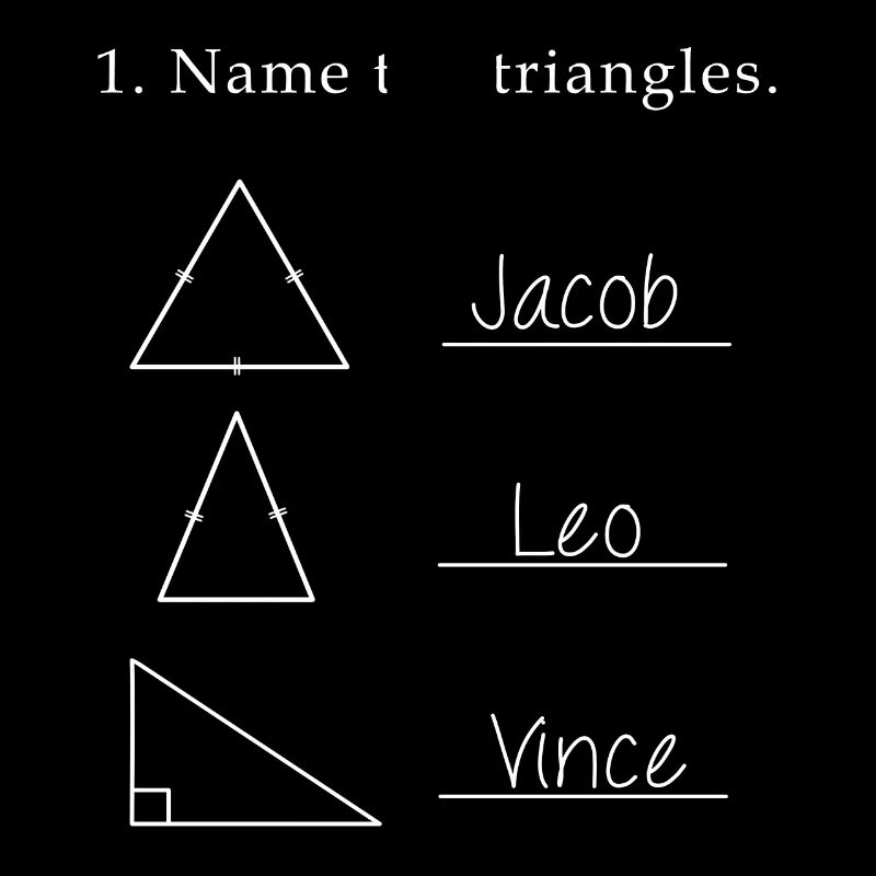 Nommez les triangles, les mathématiques, les sciences et la conception de l'école
