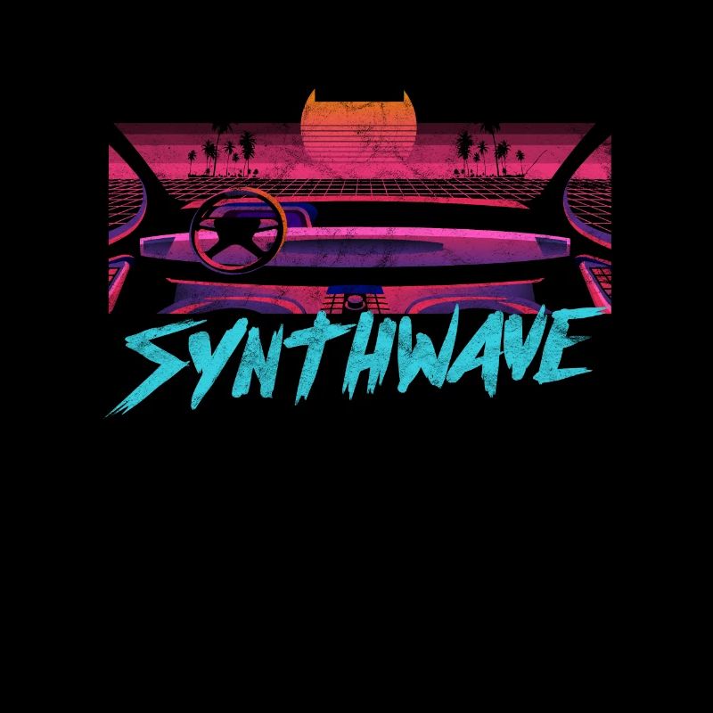 Synthwave Retrowave Ästhetischer Vintage Drive Laser