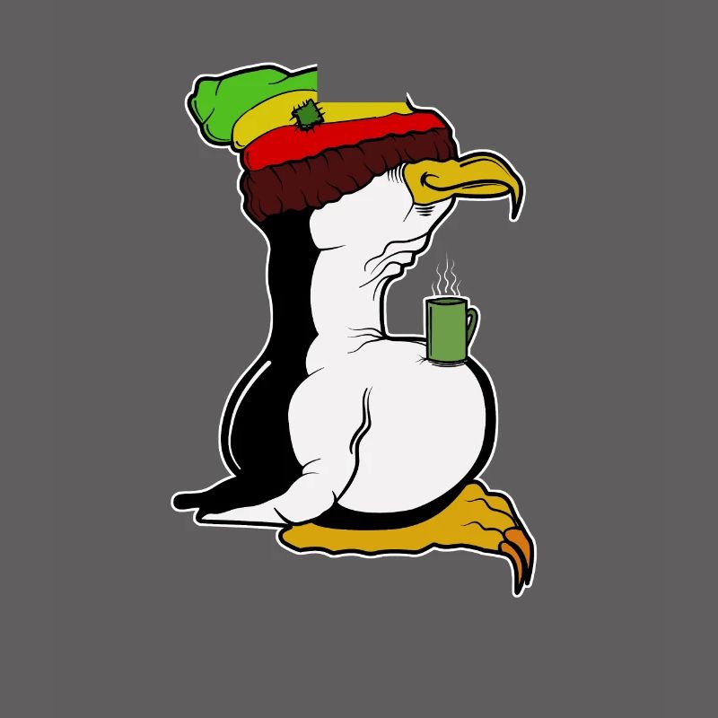 Tux Linux Penguin Coffee Break Computer Geek Rasta