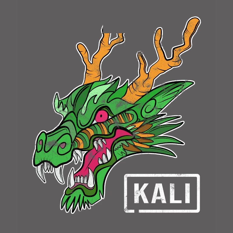 Kali Linux Computer Administrator Tux Drachen Kopf