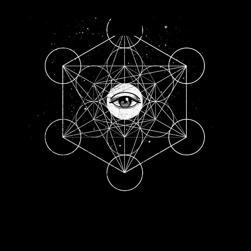 Sacred Geometry Metatrons Cube Eye Psychedelic