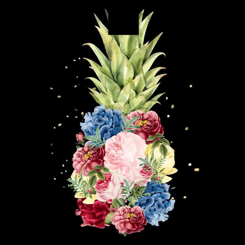 Hawaii pineapple Ananas mit Blumen Urlaub