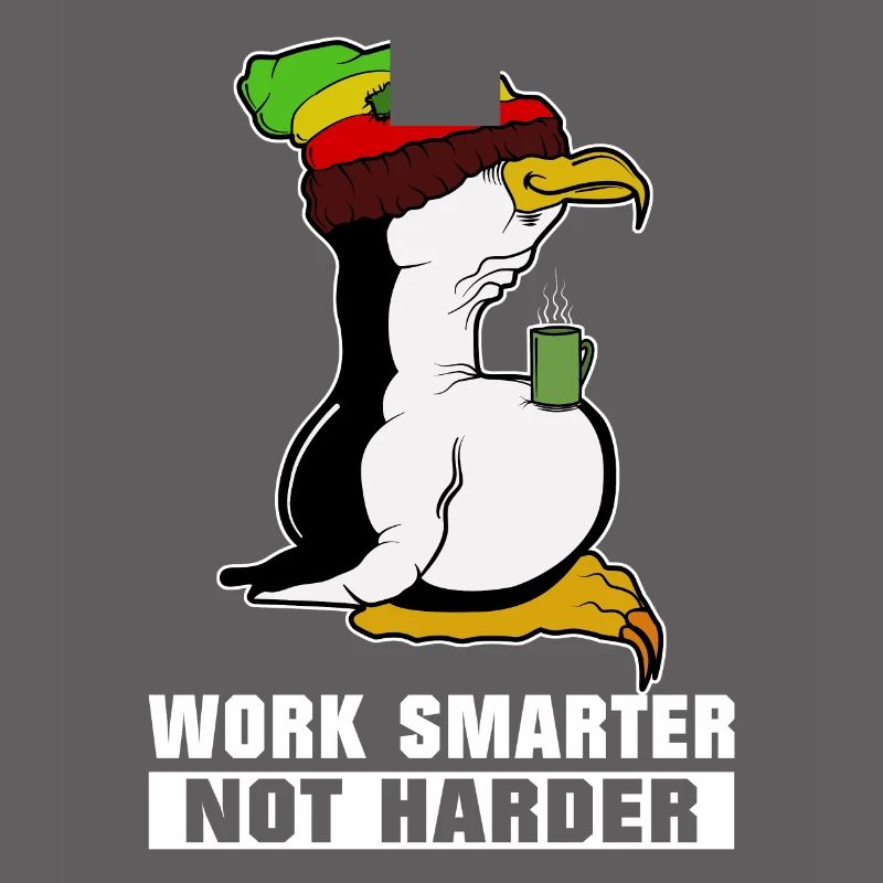 Linux Pinguin Kaffeepause Rasta Informatik PC Nerd