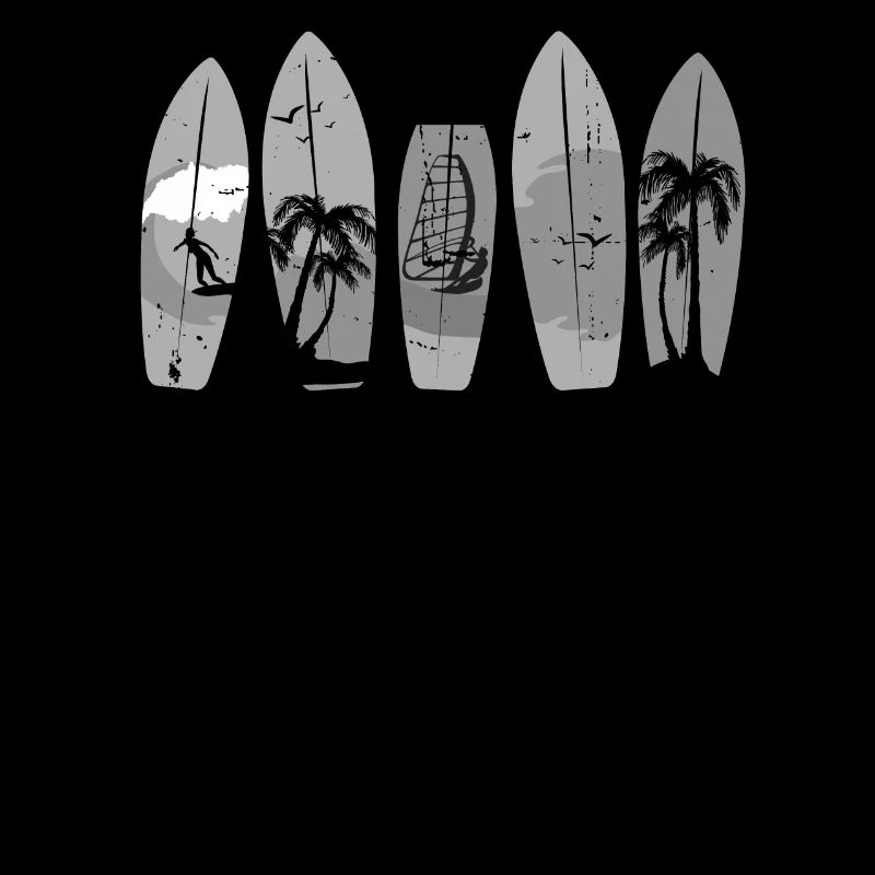Five retro vintage surfboards - surfing