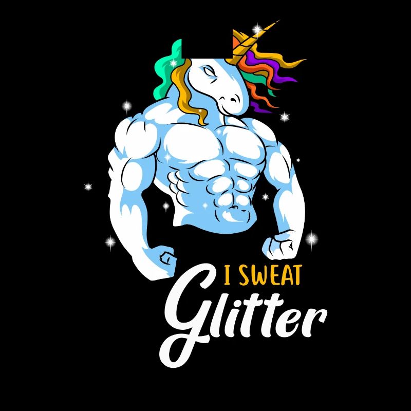I Sweat Glitter - Einhorn Gewichtheben
