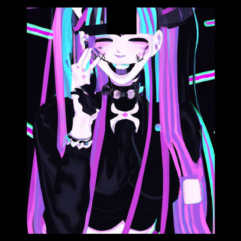 Goth Anime Vaporwave mignon et effrayant Goth