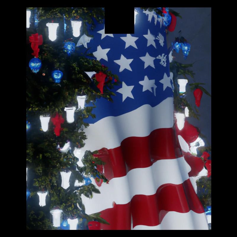American Christmas Christmas Tree with US