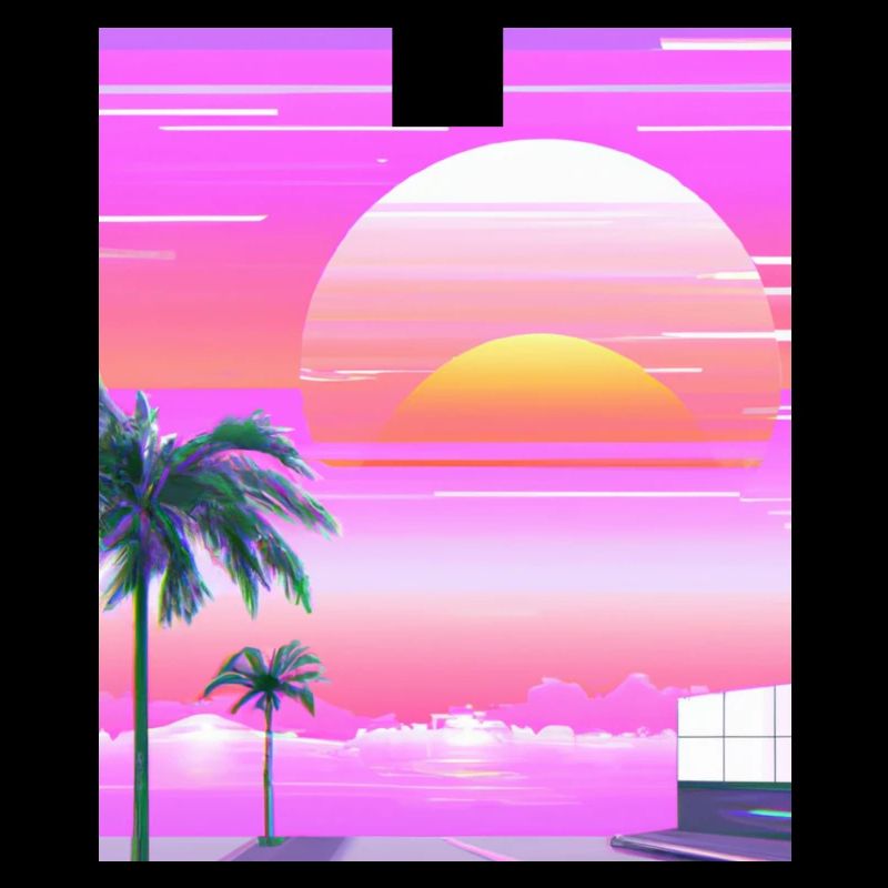 Vaporwave Sun Synthwave Sunset Palms