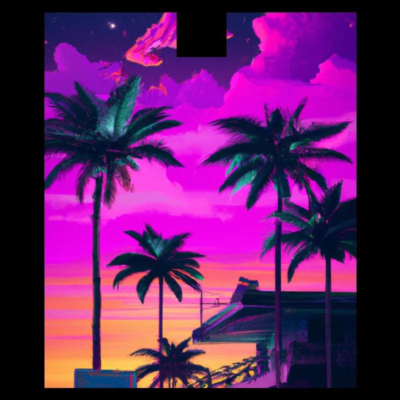 Synthwave Sun Hawaii Vaporwave Esthétique