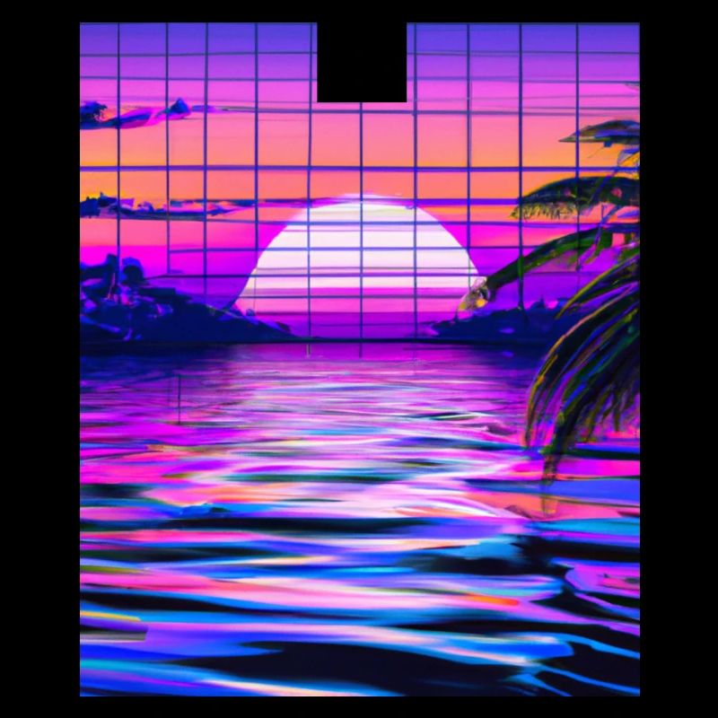 Synthwave Sun Hawaii Vaporwave Esthétique