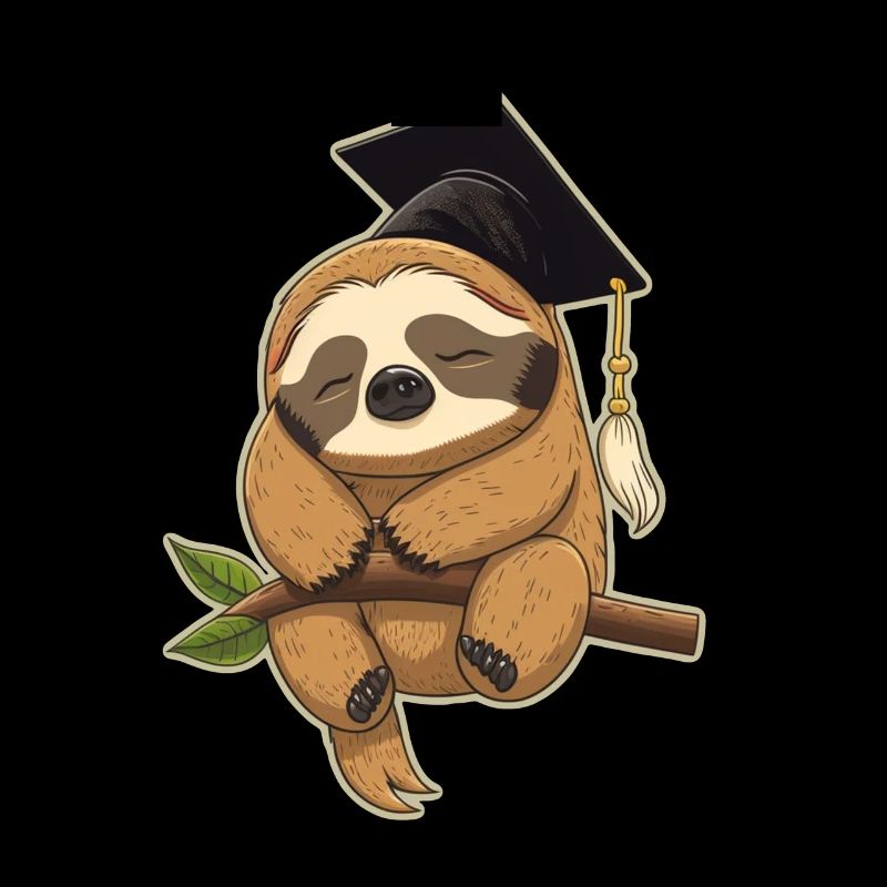 Diplôme Sleeping Sloth Uni Master Bachelor