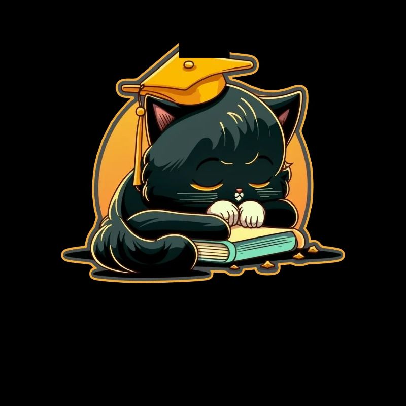 Abschluss Schlafen Katze Uni Master Bachelor