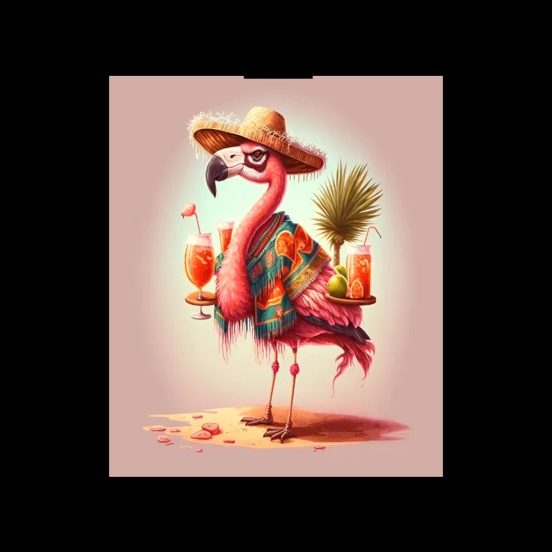 Flamingo Playing Musical Instruments Mexican