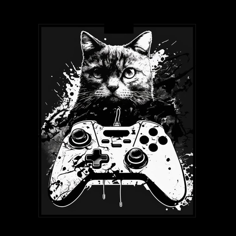 Cats and Gaming Katze Kätzchen Controller Zocken