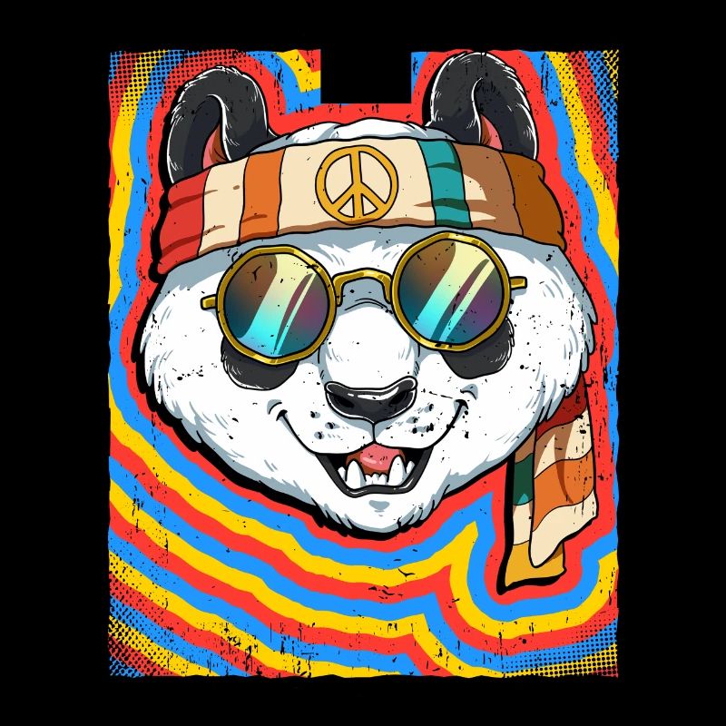 Hippie Panda Psychedelic Trippy