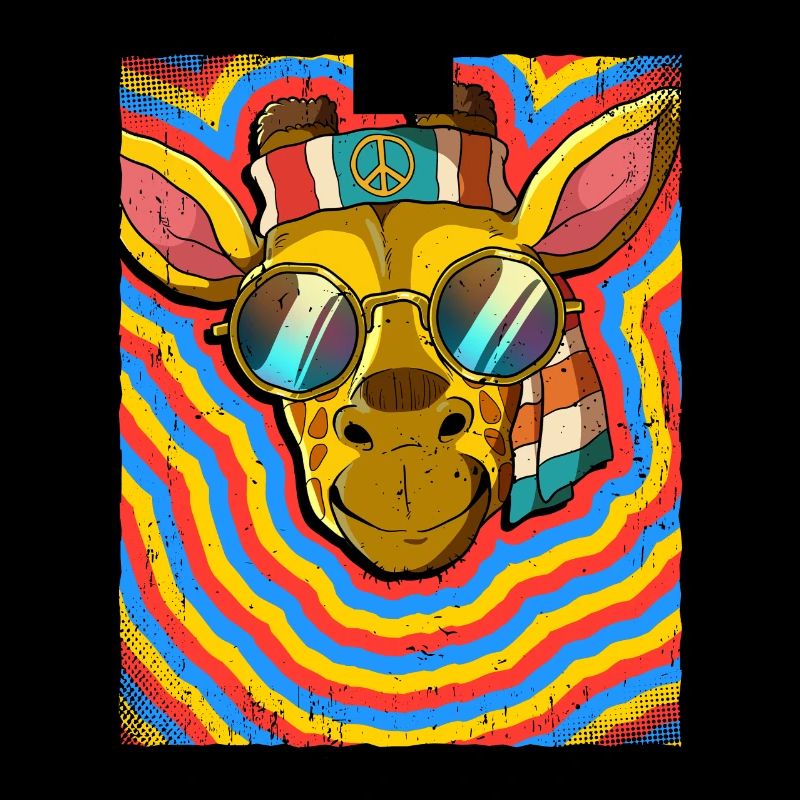 Hippie Giraffe Psychédélique Trippy