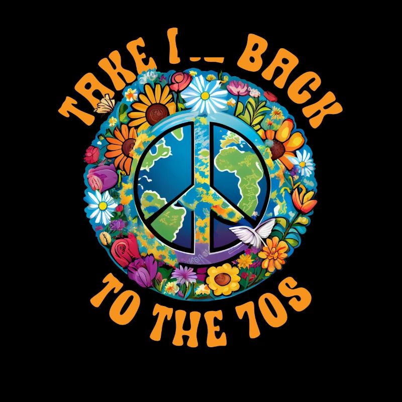 Hippie Peace Zeichen Frieden Blumen Blumenkind
