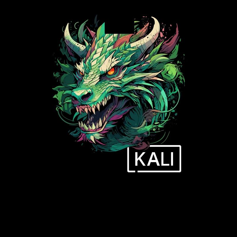 Modern Green Kali Linux Dragon Design for Ethical