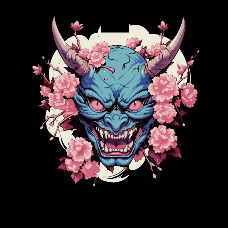 Japanischer Hannya Dämon Samurai Warrior Oni Maske