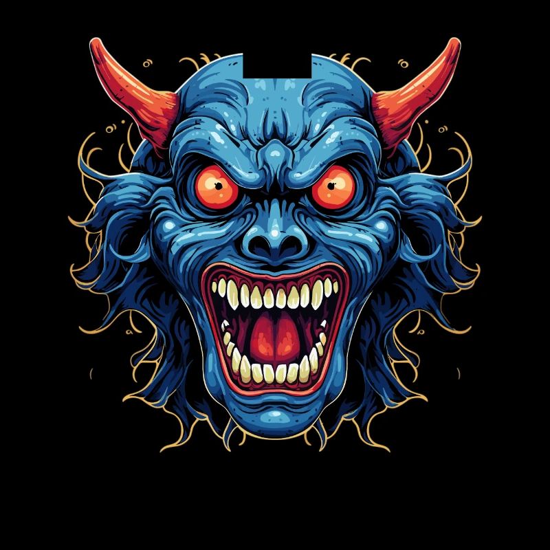 Japanischer Hannya Dämon Samurai Warrior Oni Maske