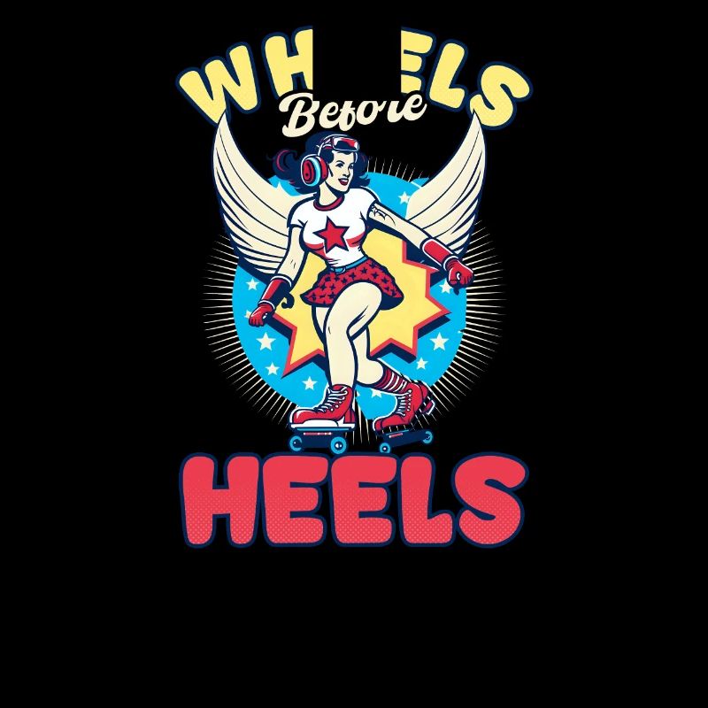 Roller Derby Räder vor Absätzen