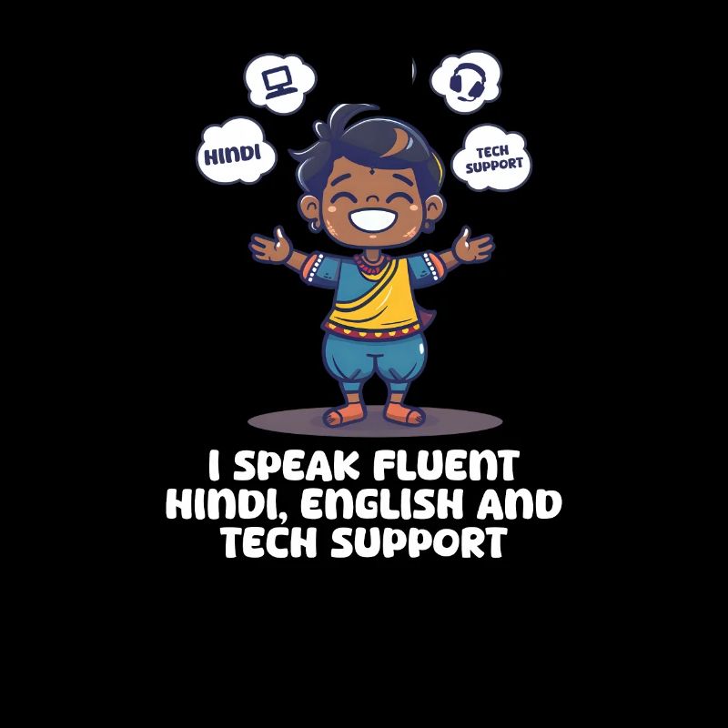 Indianer sprechen Hindi, Englisch Technischer Support