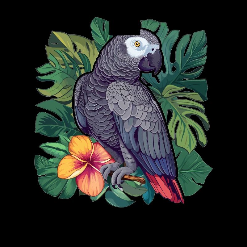 Perroquets gris d’Afrique